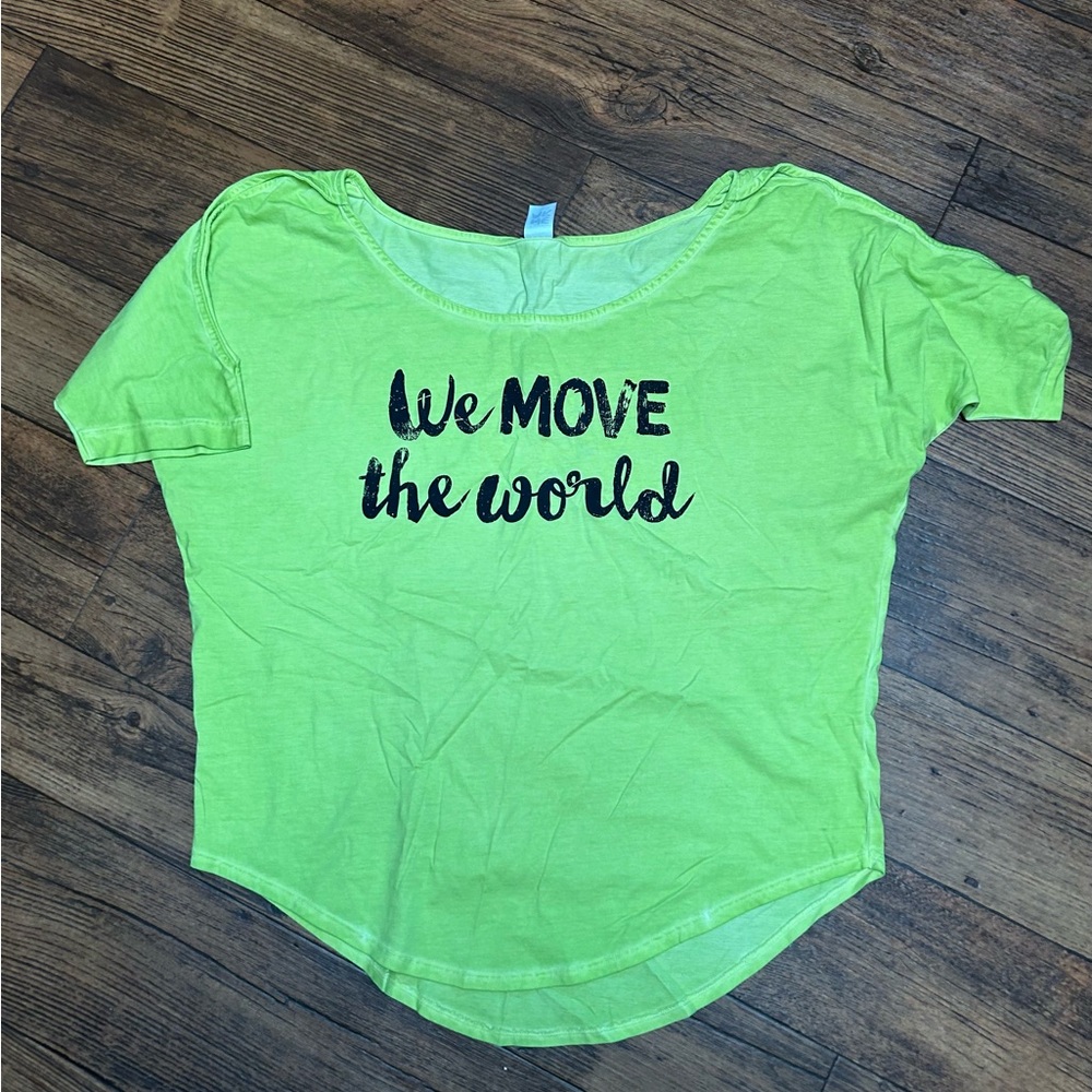 Green Women's Top with Slogan